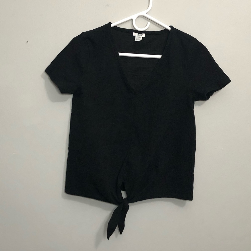 J. Crew, Black, Size XS, T-Shirt with front tie
